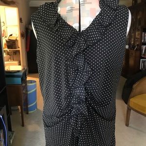 Addition Elle polka dot ruched sleeveless blouse 1x